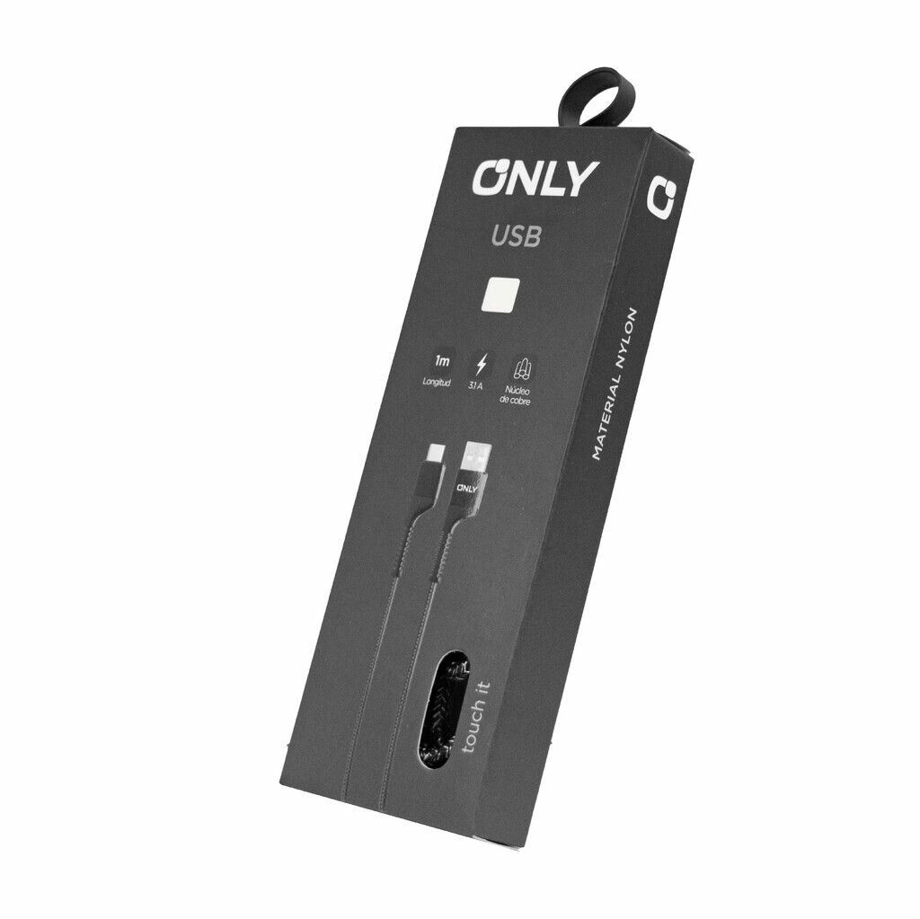 Cable USB Only Tipo C 3.1A Nylon MOD60 Negro - Imagen de 2
