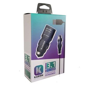 Cargador 12V Karsen Estruendo V8 3.1A Negro