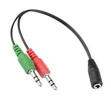 Adaptador Auricular Aux. 3,5 Hembra a 2 Machos