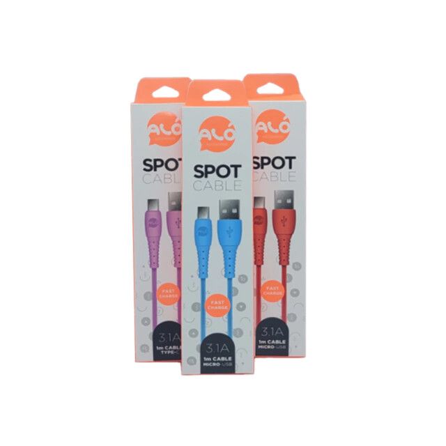 Cable USB Aló Spot Lightning 3.1A Colores Varios
