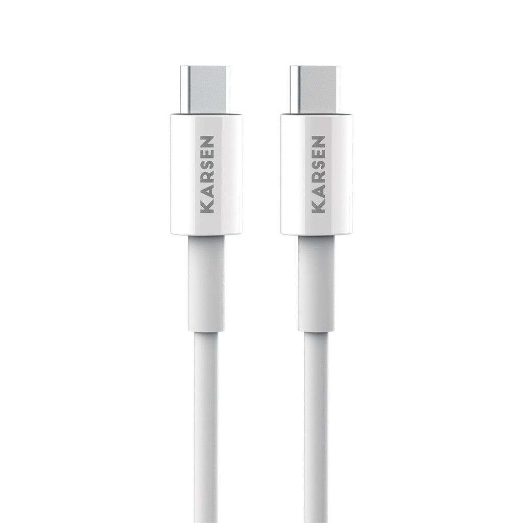 Cable datos Karsen C-301 1M Tipo C a Tipo C Blanco - Imagen de 2