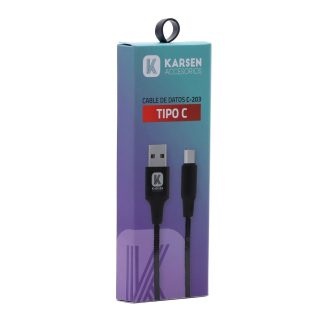 Cable datos Karsen C-203 1M Tipo C Negro