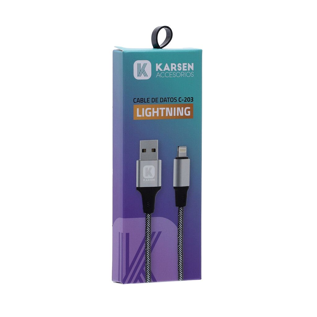 Cable datos Karsen C-203 1M Iphone Plateado