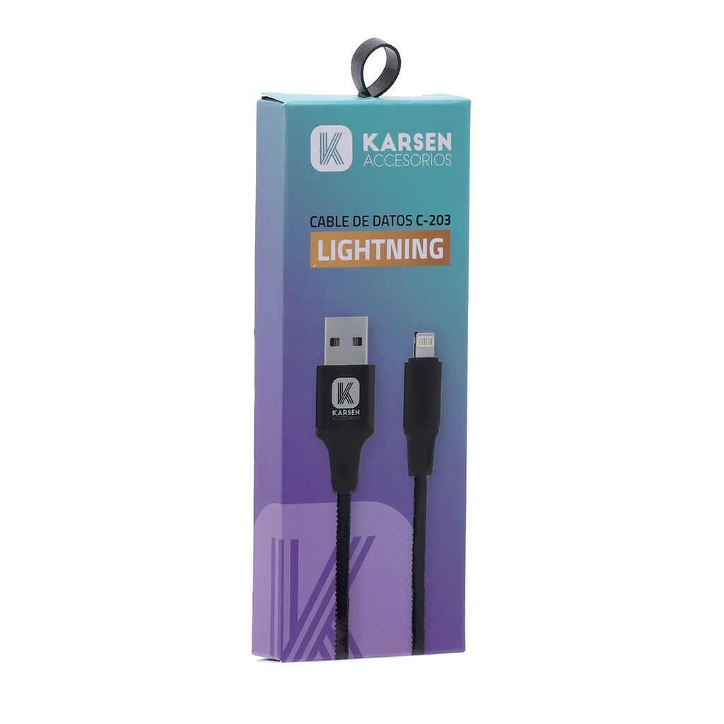 Cable datos Karsen C-203 1M Iphone Negro