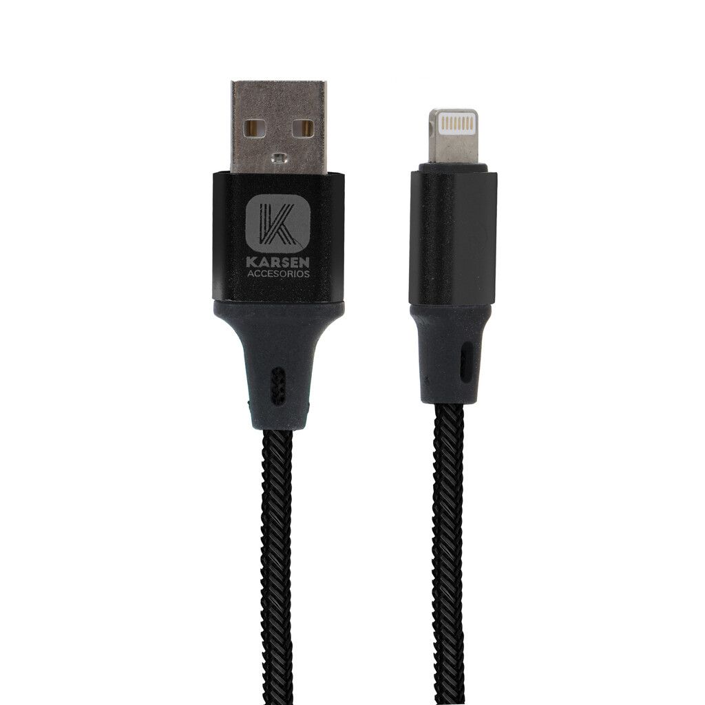 Cable datos Karsen C-203 1M Iphone Negro - Imagen de 2