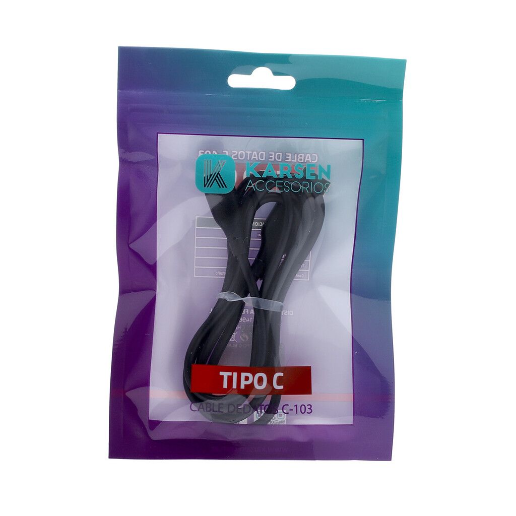 Cable datos Karsen C-103 Tipo C Negro