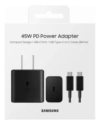 Cargador 220v Samsung 45W Cabezal C + Cable Tipo C a Tipo C