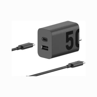 Cargador 220v Motorola 50W Cabezal USB +  C + Cable Tipo C a Tipo C