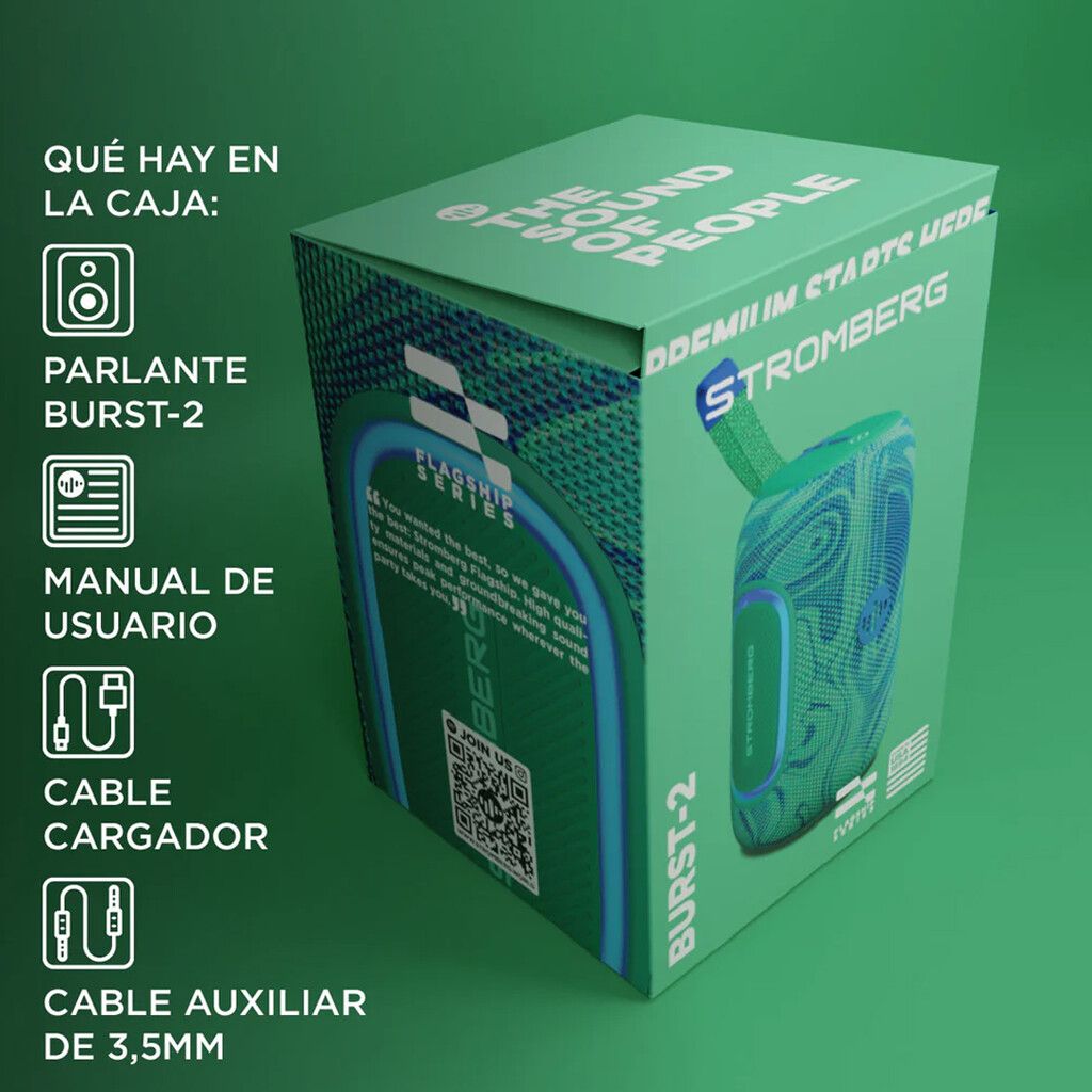 Parlante Stromberg BTH Burst-2 2,25'' Verde y Azul - Imagen de 3