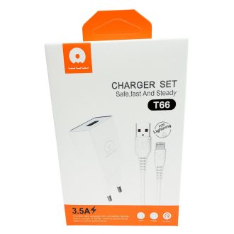 Cargador 220v WUW Lightning 3.5A 1 USB + Cable T66