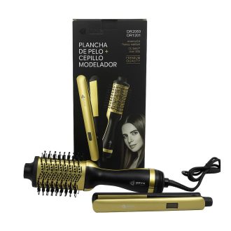 Planchita de Pelo + Cepillo Modelador Oryx OR2059-OR1201