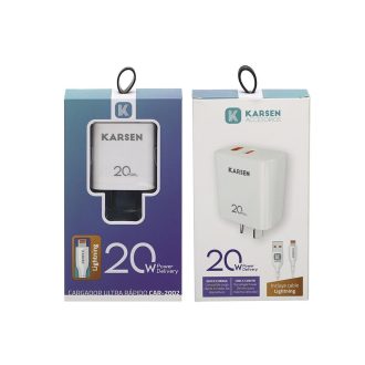 Cargador 220V Karsen Iphone 20W USB + Tipo C